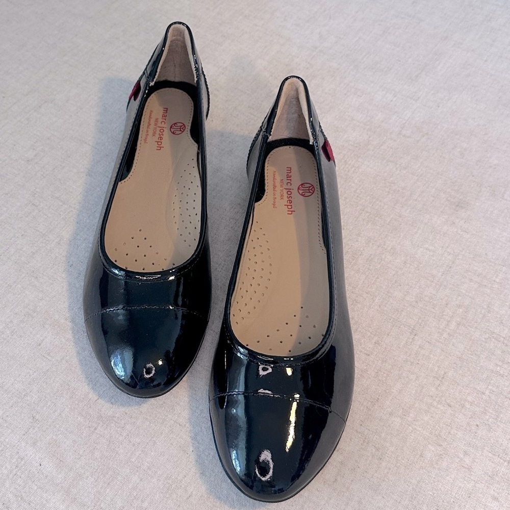 Marc Joseph Shiny Black Women's Flats